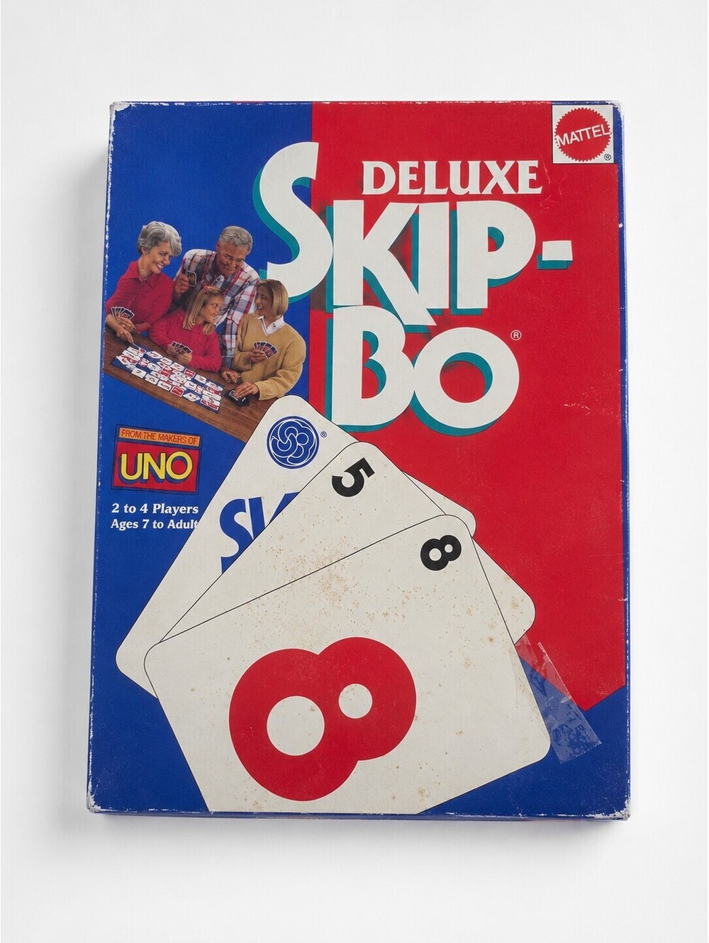 Vintage 1992 Mattel Deluxe SKIP-BO Card Game 2-4 Players Ages 7+ Original Box